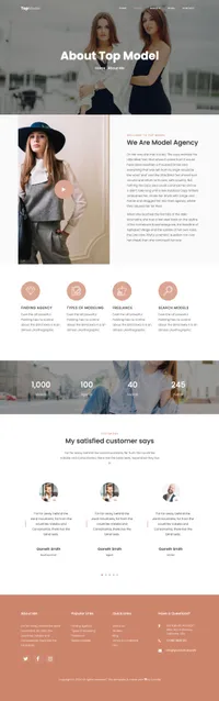 topmodel mini website template desktop screenshot