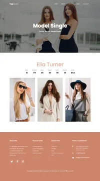 topmodel mini website template desktop screenshot