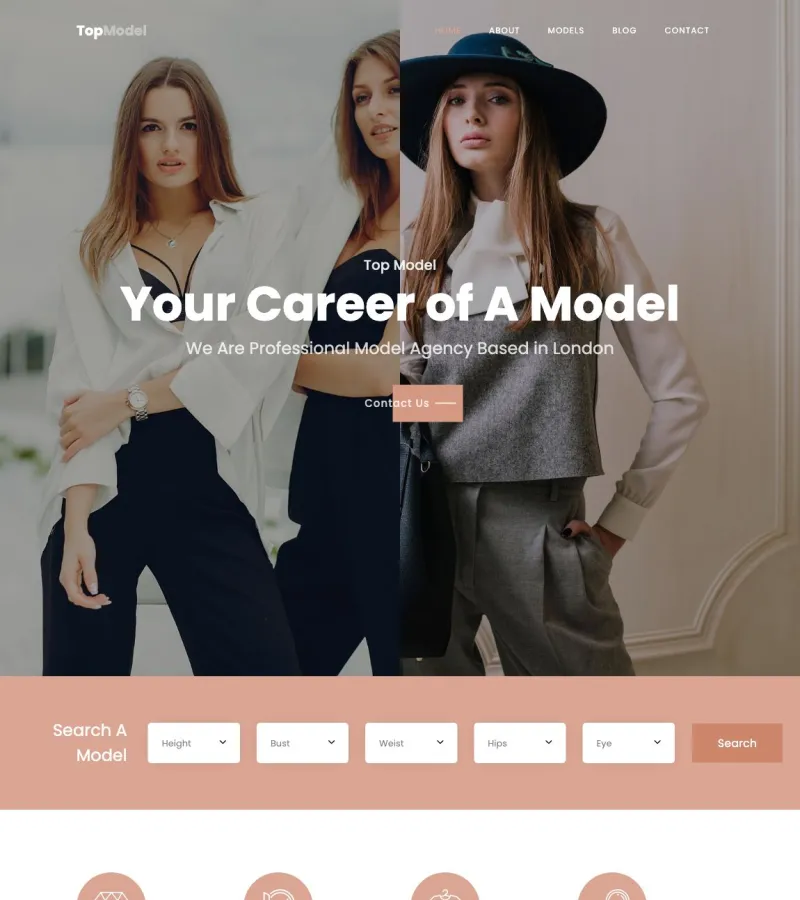 topmodel website template desktop screenshot