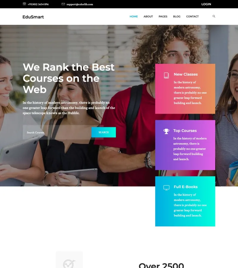 edusmart website template desktop screenshot