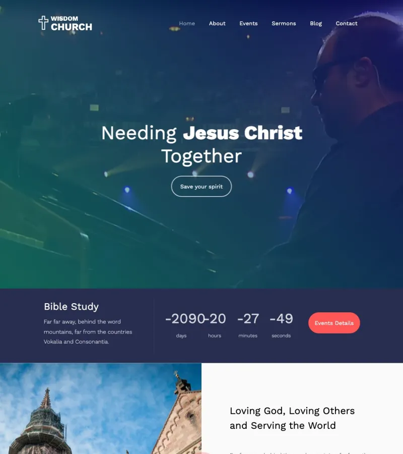 wisdom website template desktop screenshot