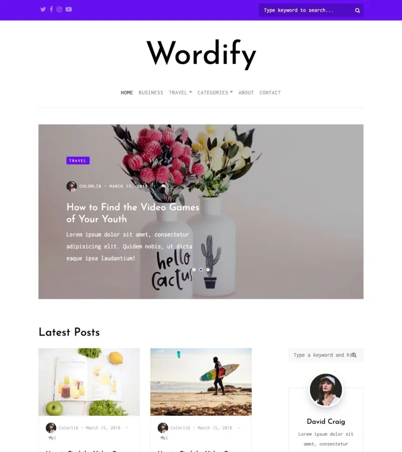 wordify website template desktop screenshot