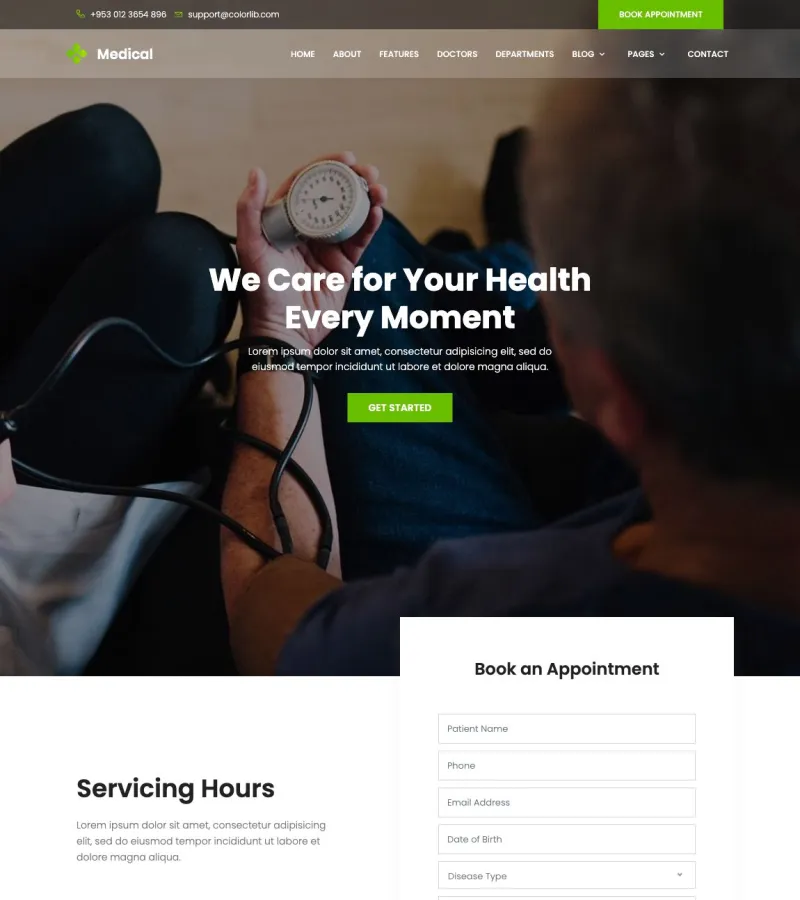 medical-2 website template desktop screenshot